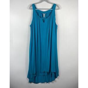 Catherines Plus Size 3X Sleeveless Gauze Midi Dress Green